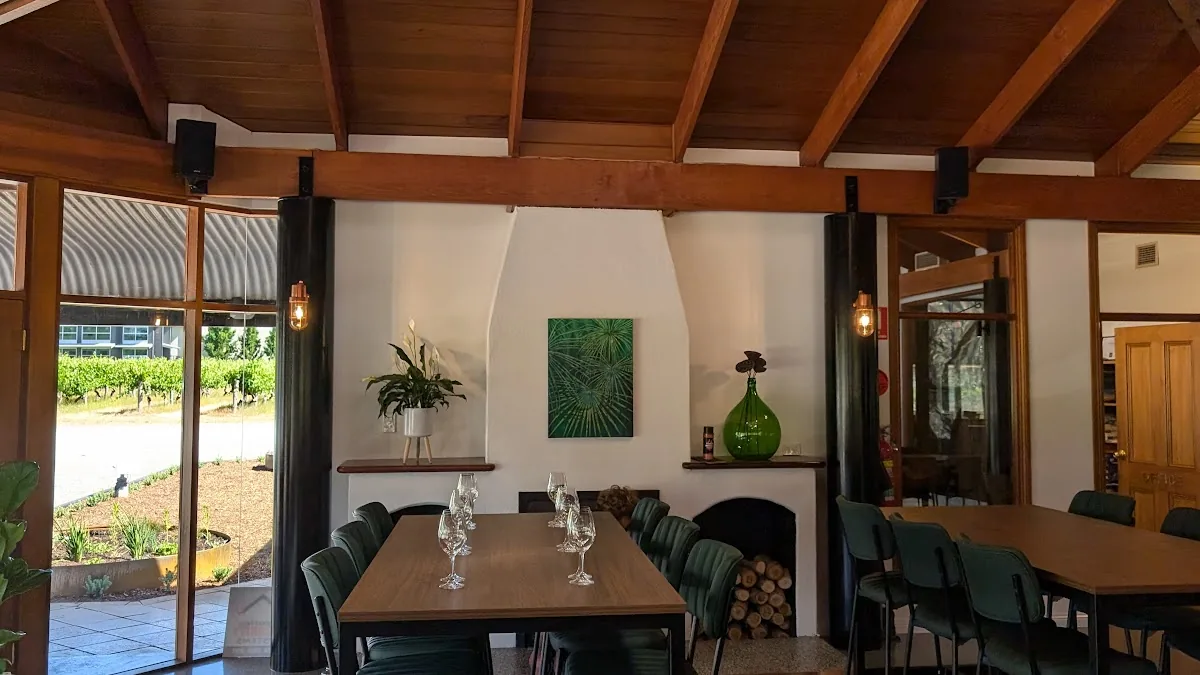 Winery cellar door with pendant lighting
