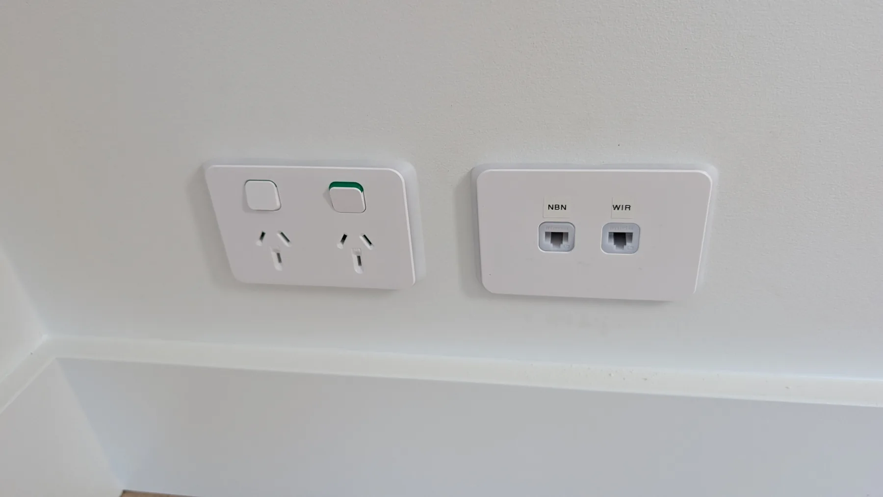 Power point and data points installed together